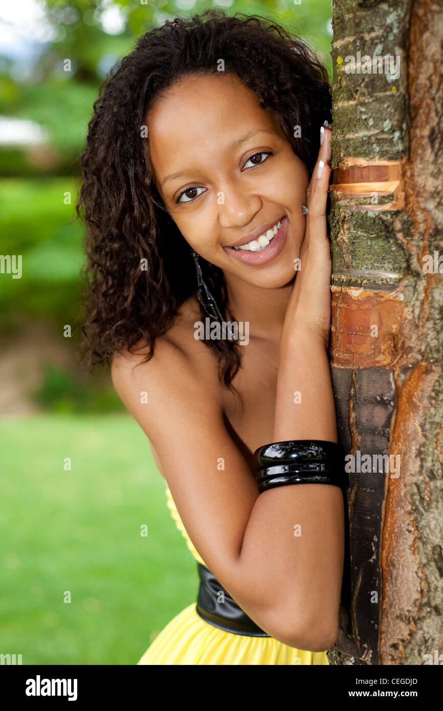 Portrait of a young beautiful african american woman Stock Photo - Alamy