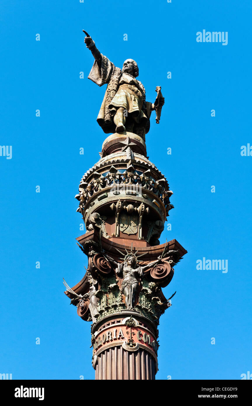 The Columbus Monument, Barcelona, Catalonia, Spain Stock Photo