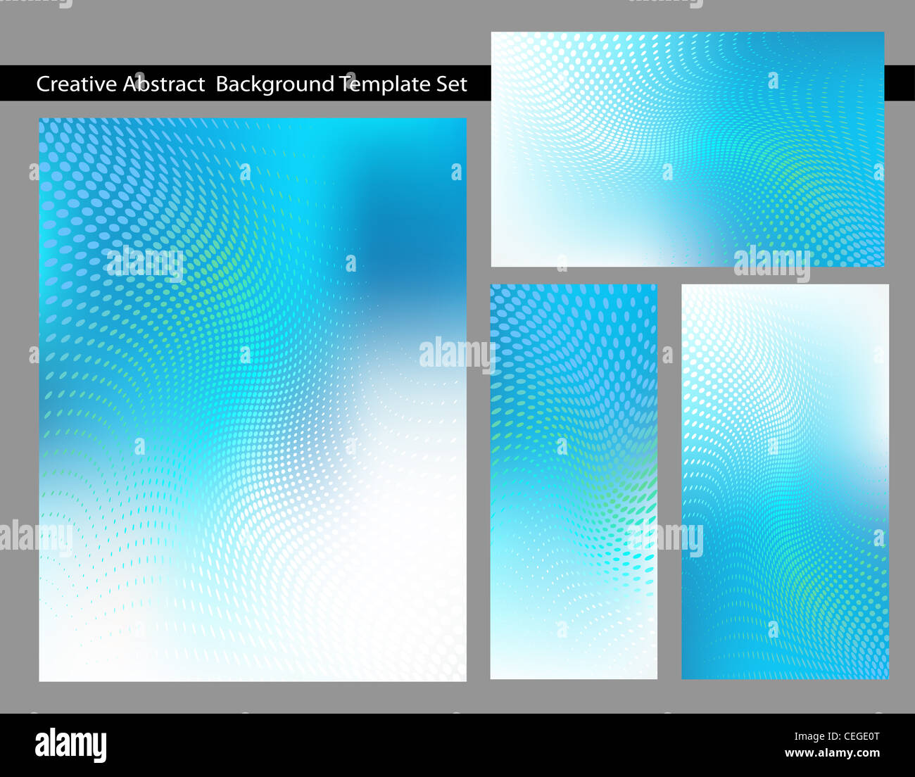 Abstract Cool Blue Green Gradient Background Template Set with gradient ...