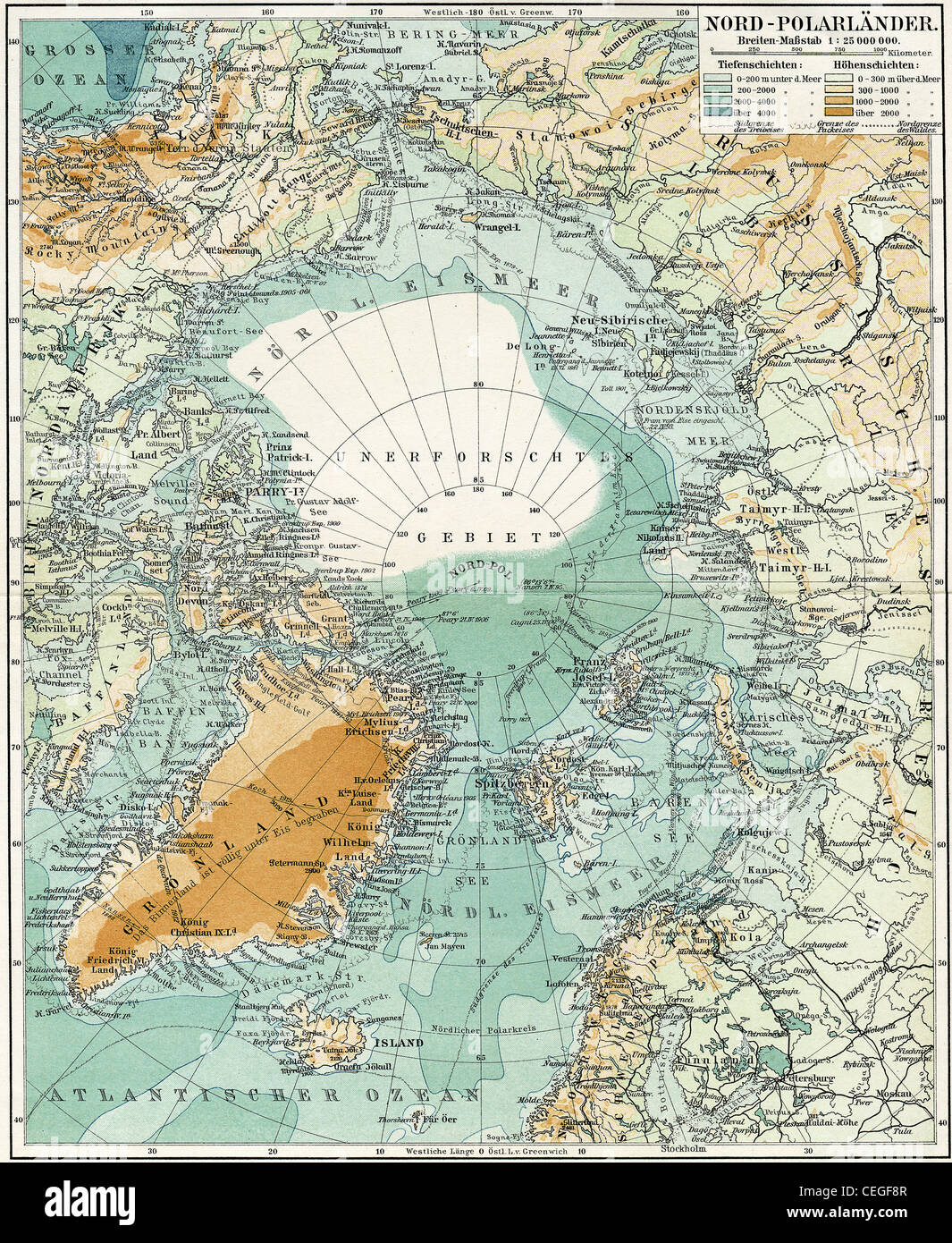 North pole map hi-res stock photography and images - Alamy