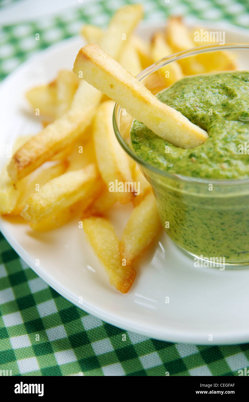 French fries with a tasty vegan cheddar style (dairy free) spinach dip