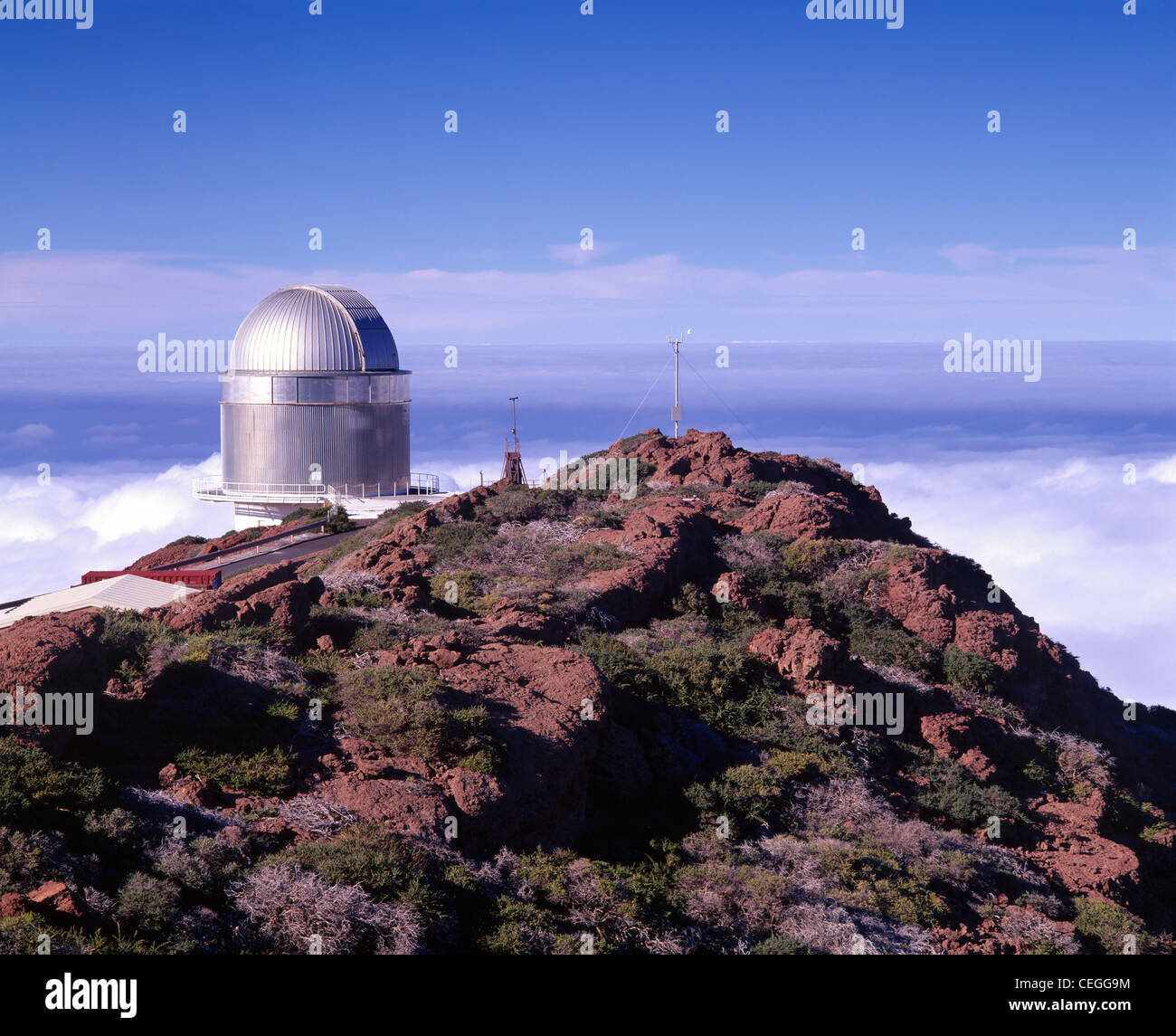International Astrophysical Observatory on Roque de los Muchachos, La Palma, Canary Islands. Stock Photo