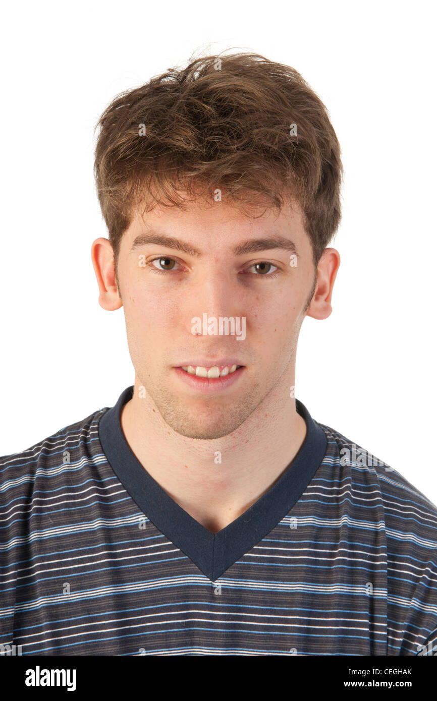 Close portrait of a handsome young man on white background Stock Photo ...