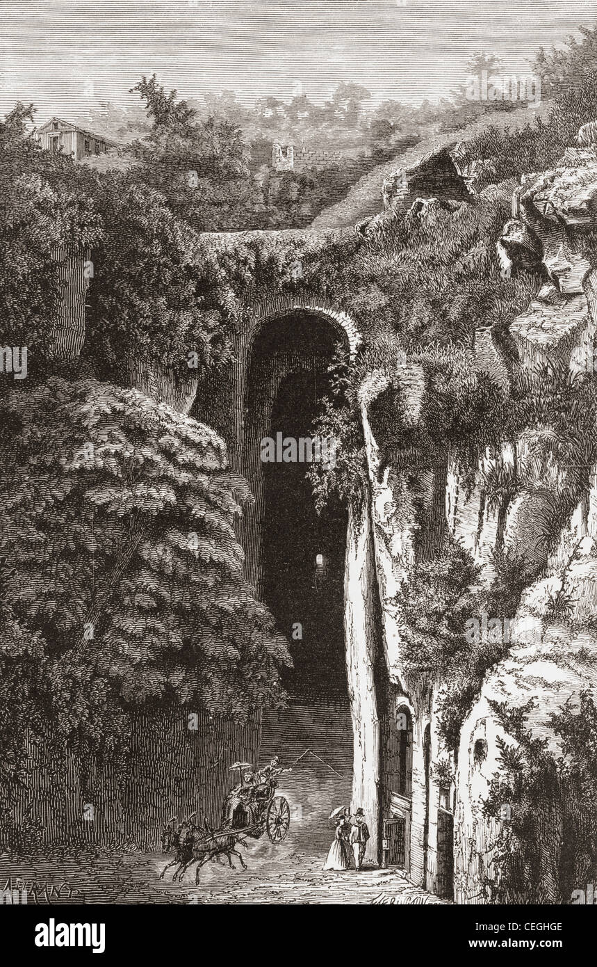 Virgil's tomb , Naples, southern Italy in the late 19th century. From Italian Pictures by Rev. Samuel Manning, published c.1890. Stock Photo