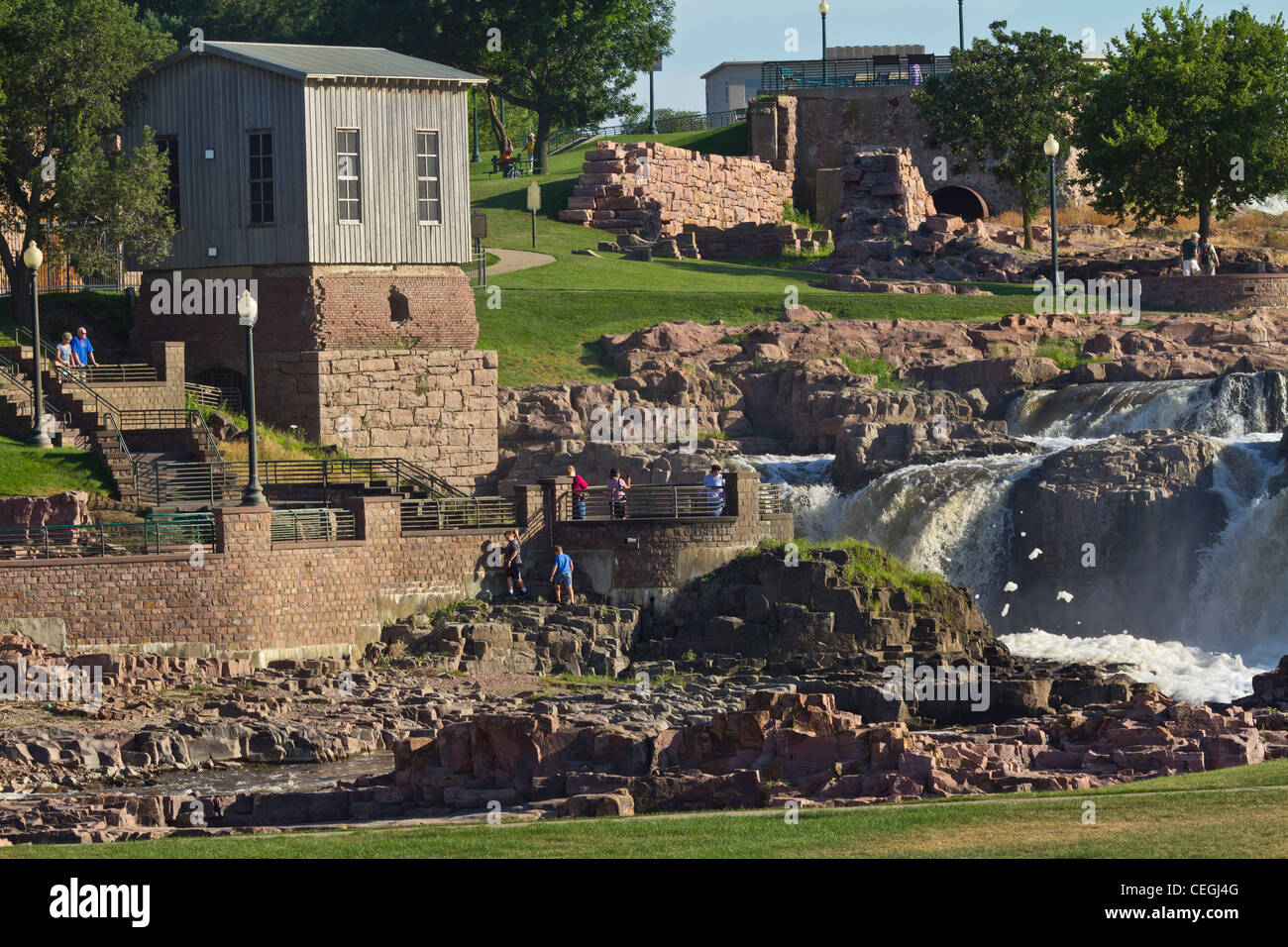 American Sioux Falls Big Sioux River South Dakota in USA water splash