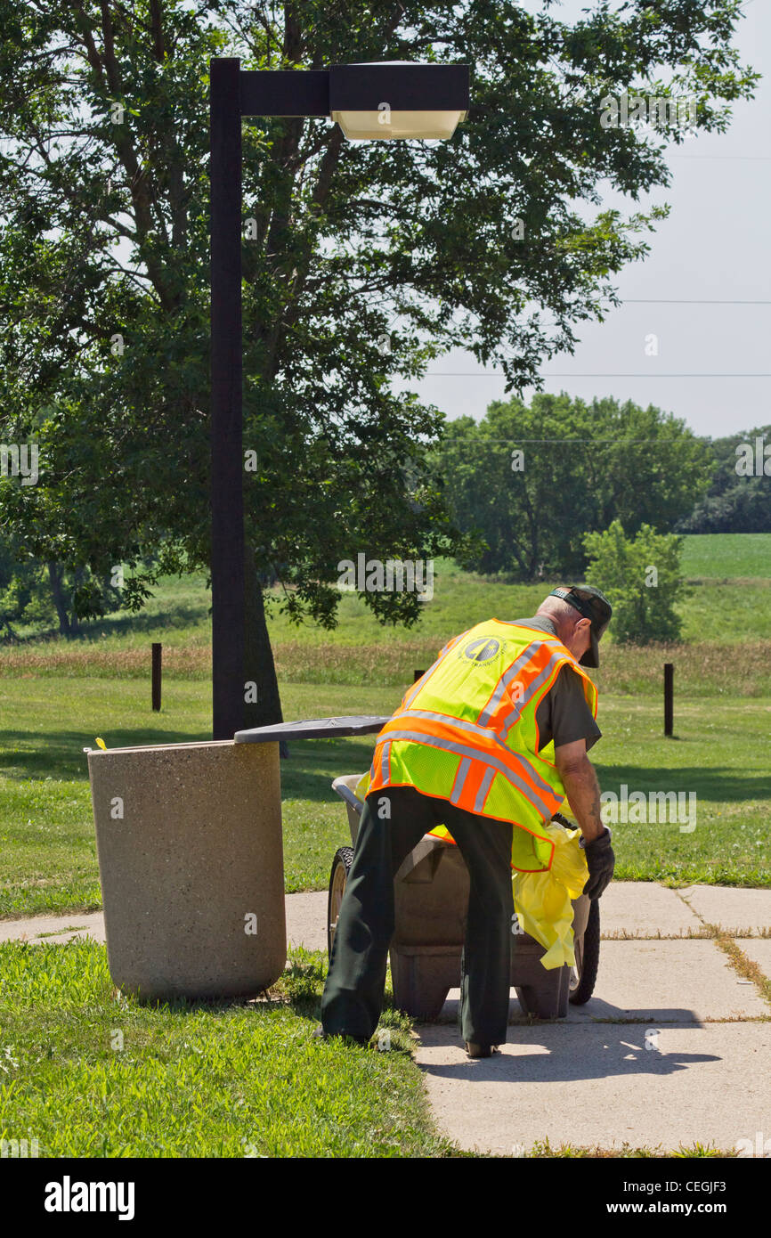 Cleaning service company in park USA Stock Photo Alamy