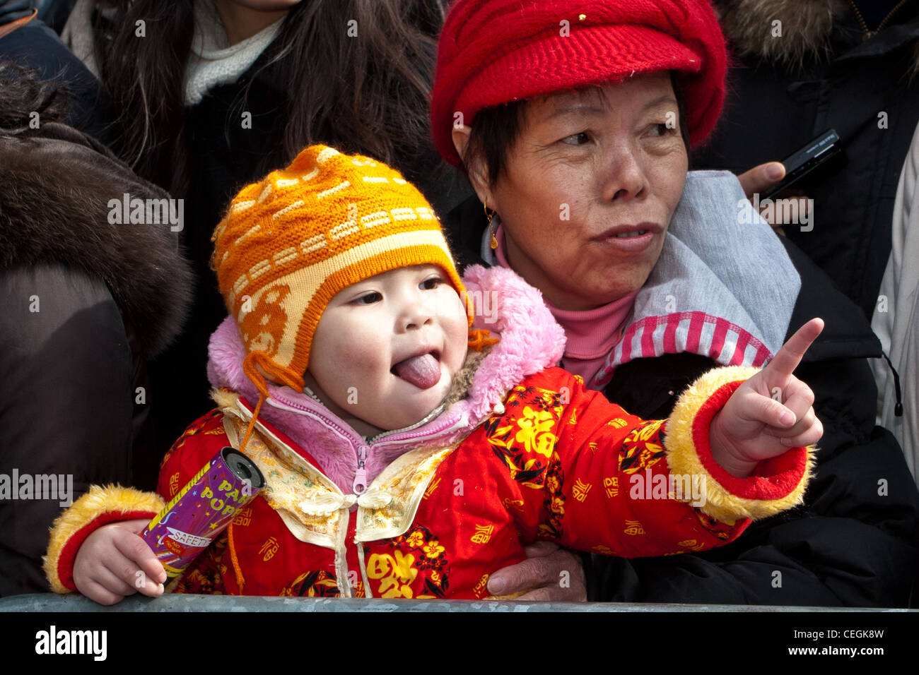 A Chinese-American child watches the 2012 Lunar New Year Parade in New ...