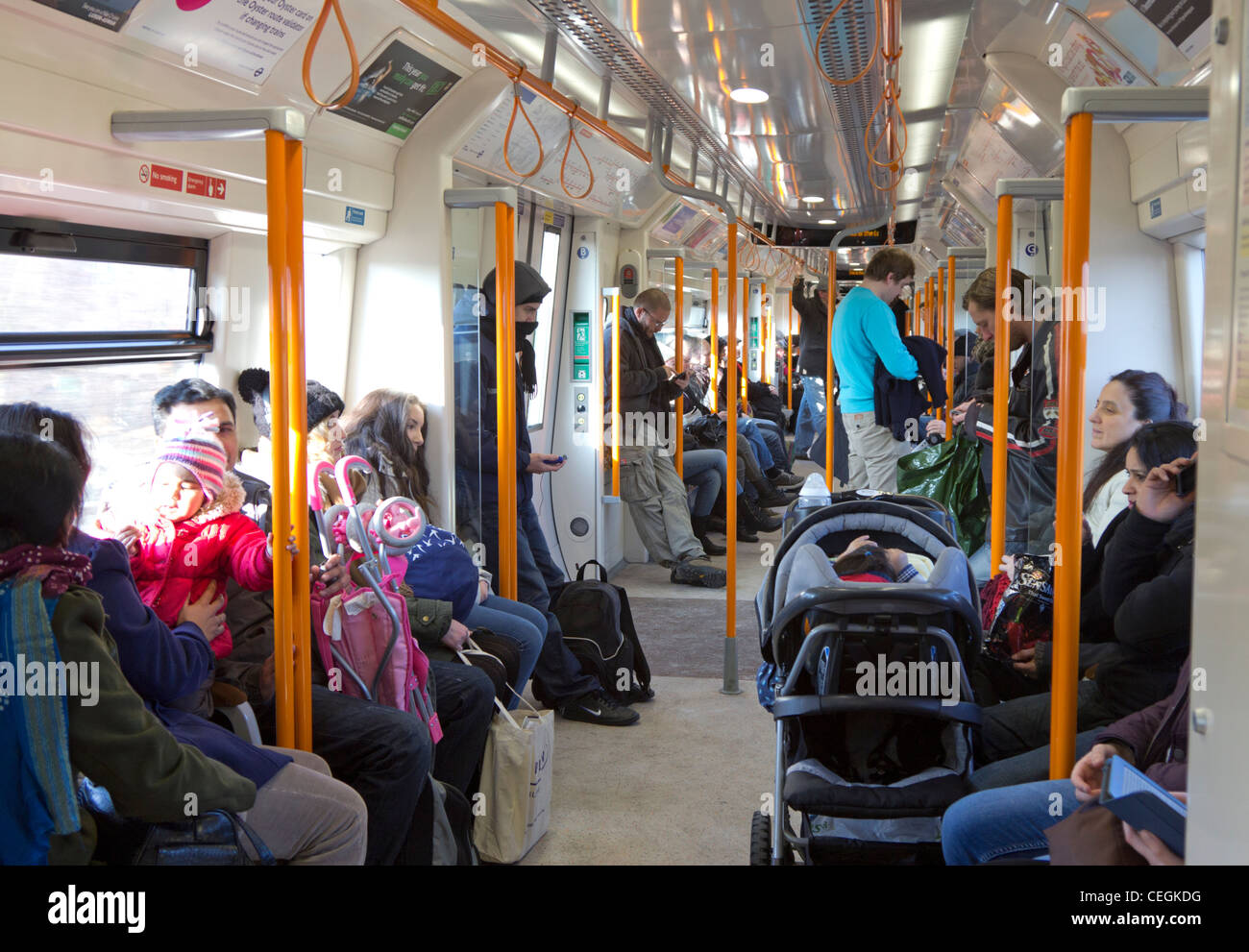 London Overground Train Interior Stock Photo