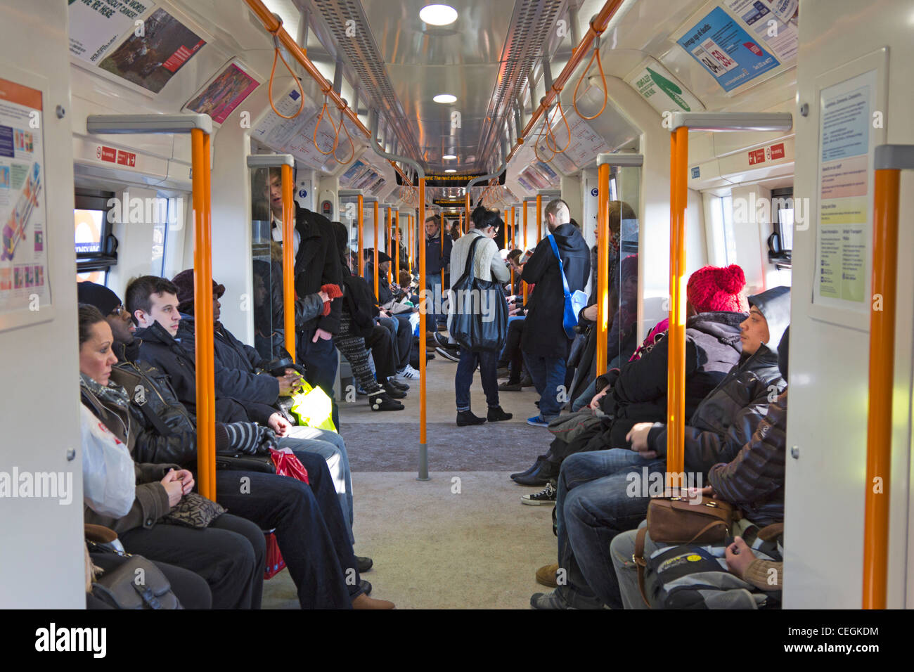 London Overground Train Interior Stock Photo