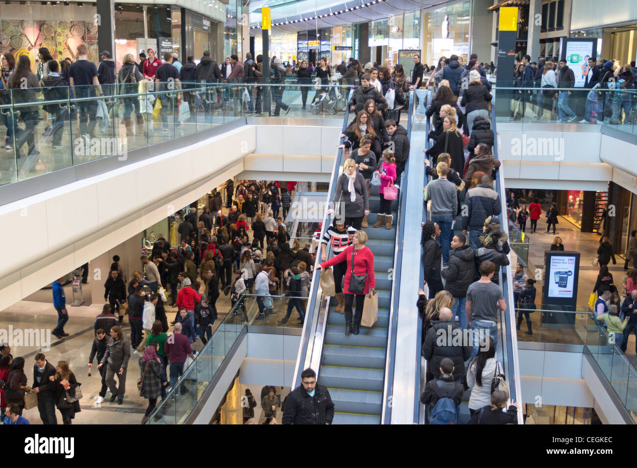 Westfield Stratford City Shopping Centre - Stratford - London Stock Photo