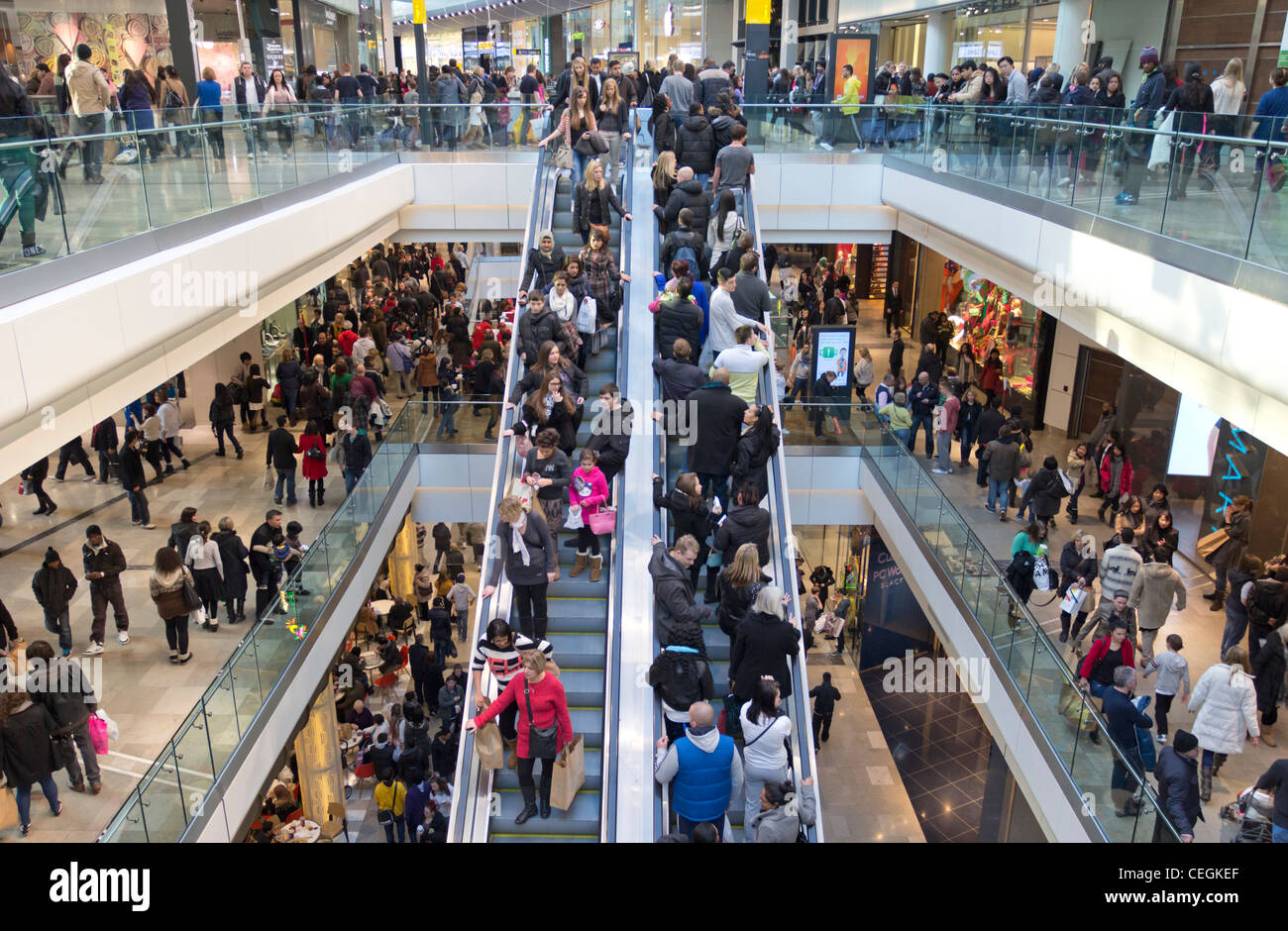 Westfield Stratford City Shopping Centre - Stratford - London Stock Photo