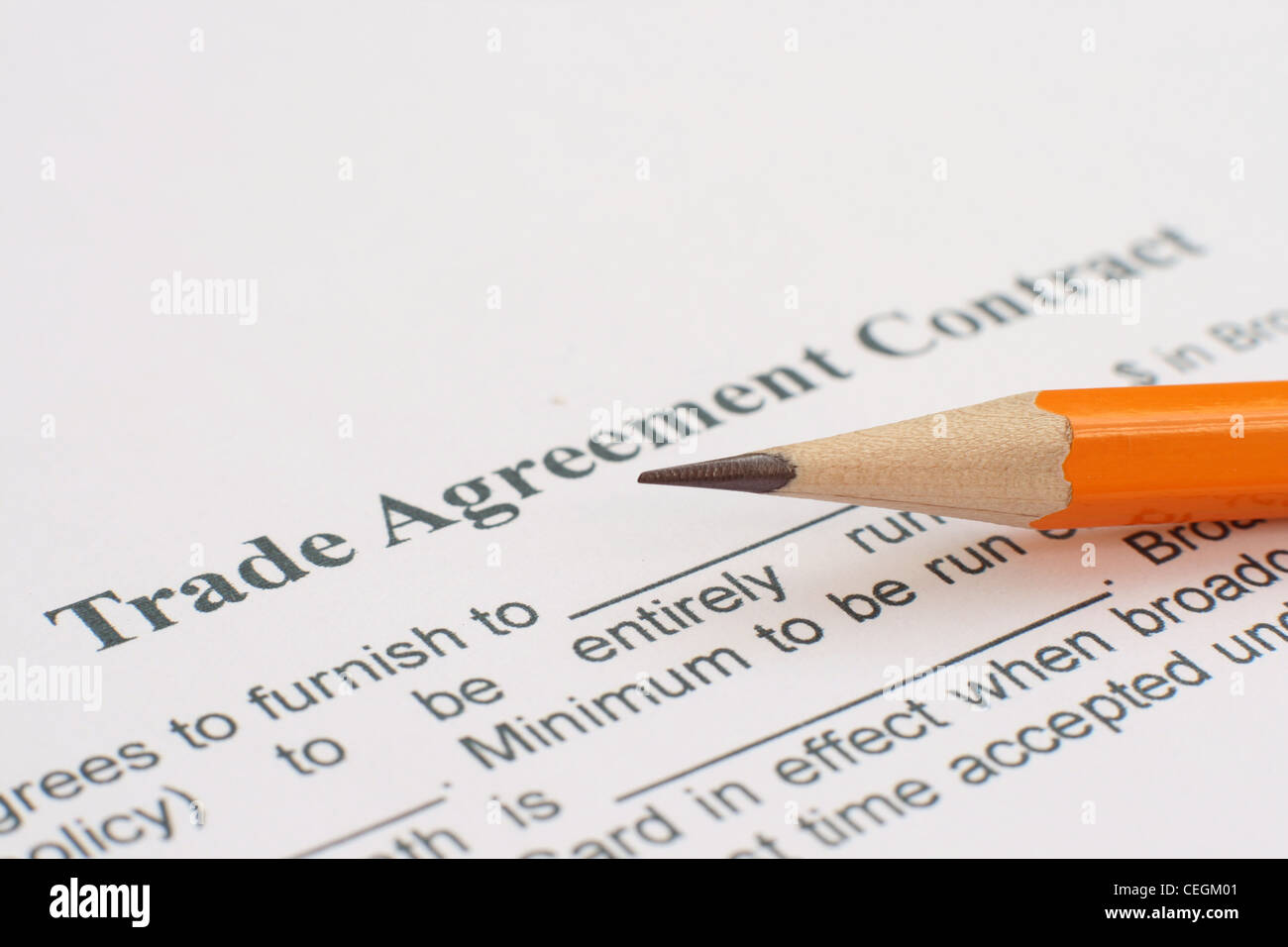 trade agreement contract Stock Photo Alamy