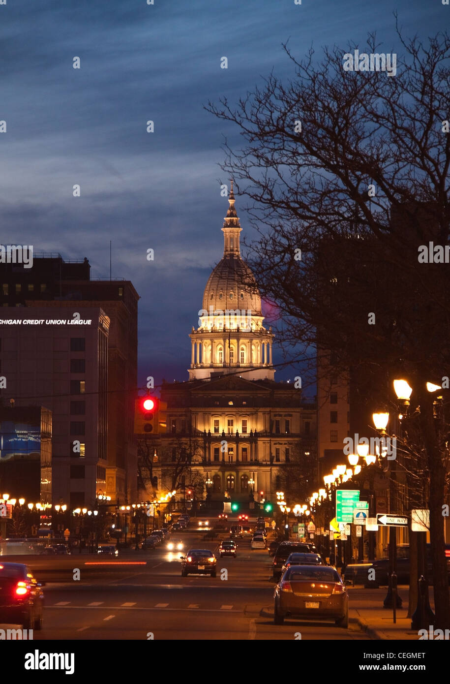 Michigan State Capitol Building, Lansing, evening Stock Photo - Alamy