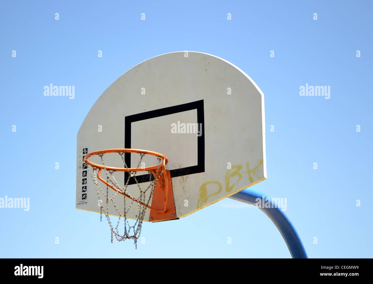 Outdoor basketball hoop with backboard Stock Photo Alamy