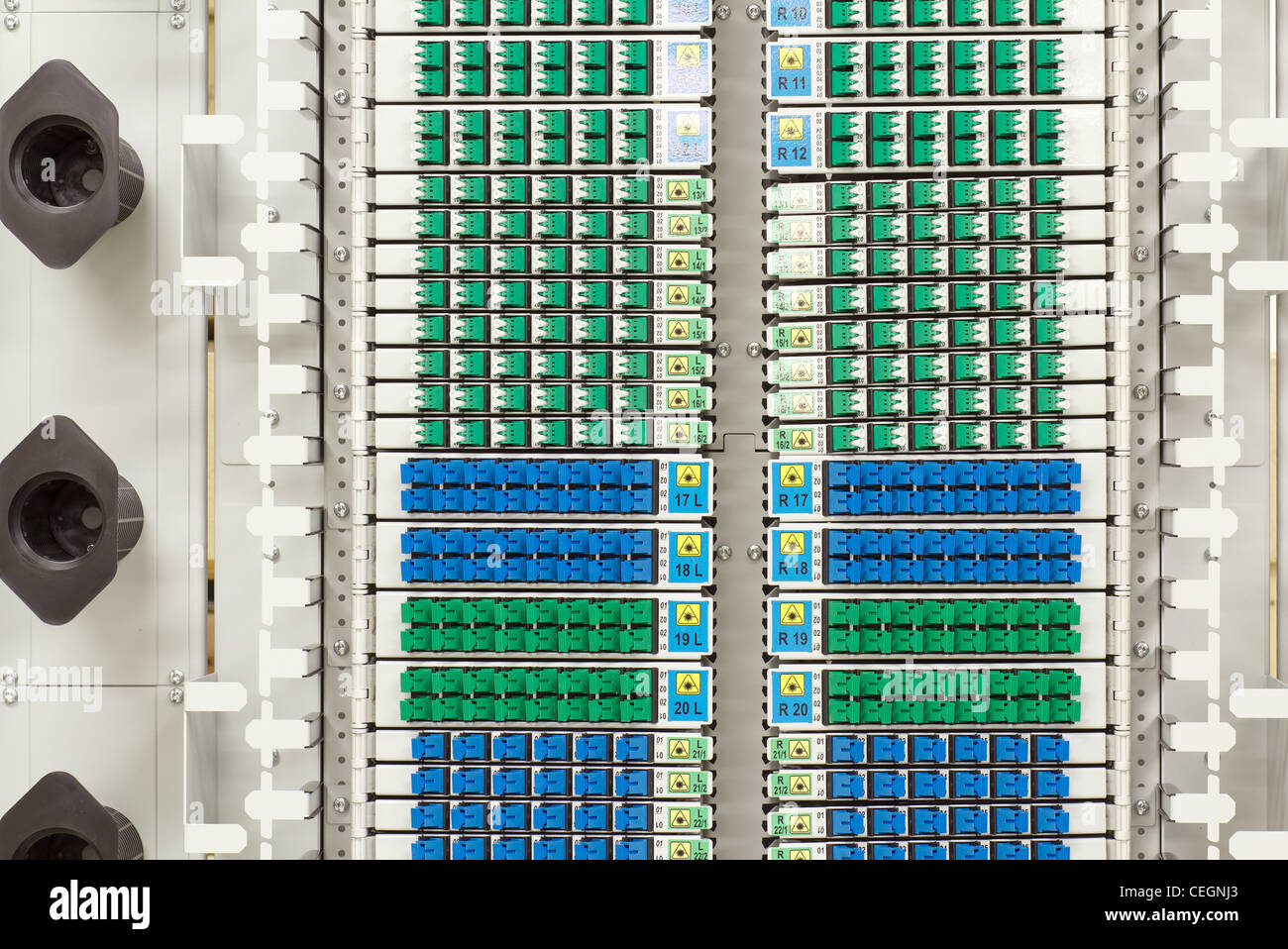Fiber optic cable management green hires stock photography and images