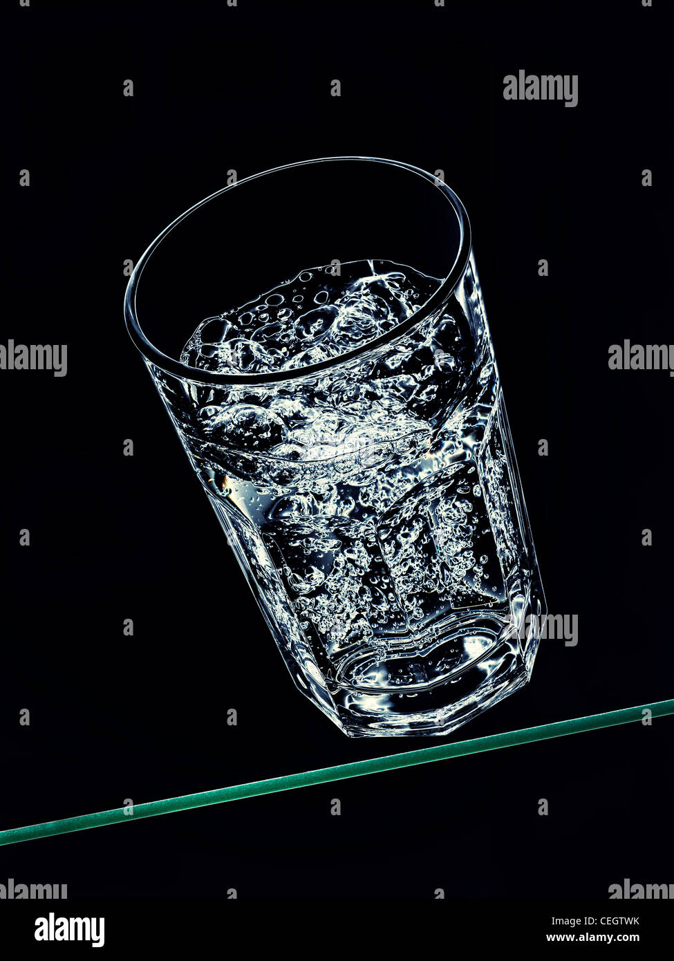 Glass of sparkling water Stock Photo - Alamy