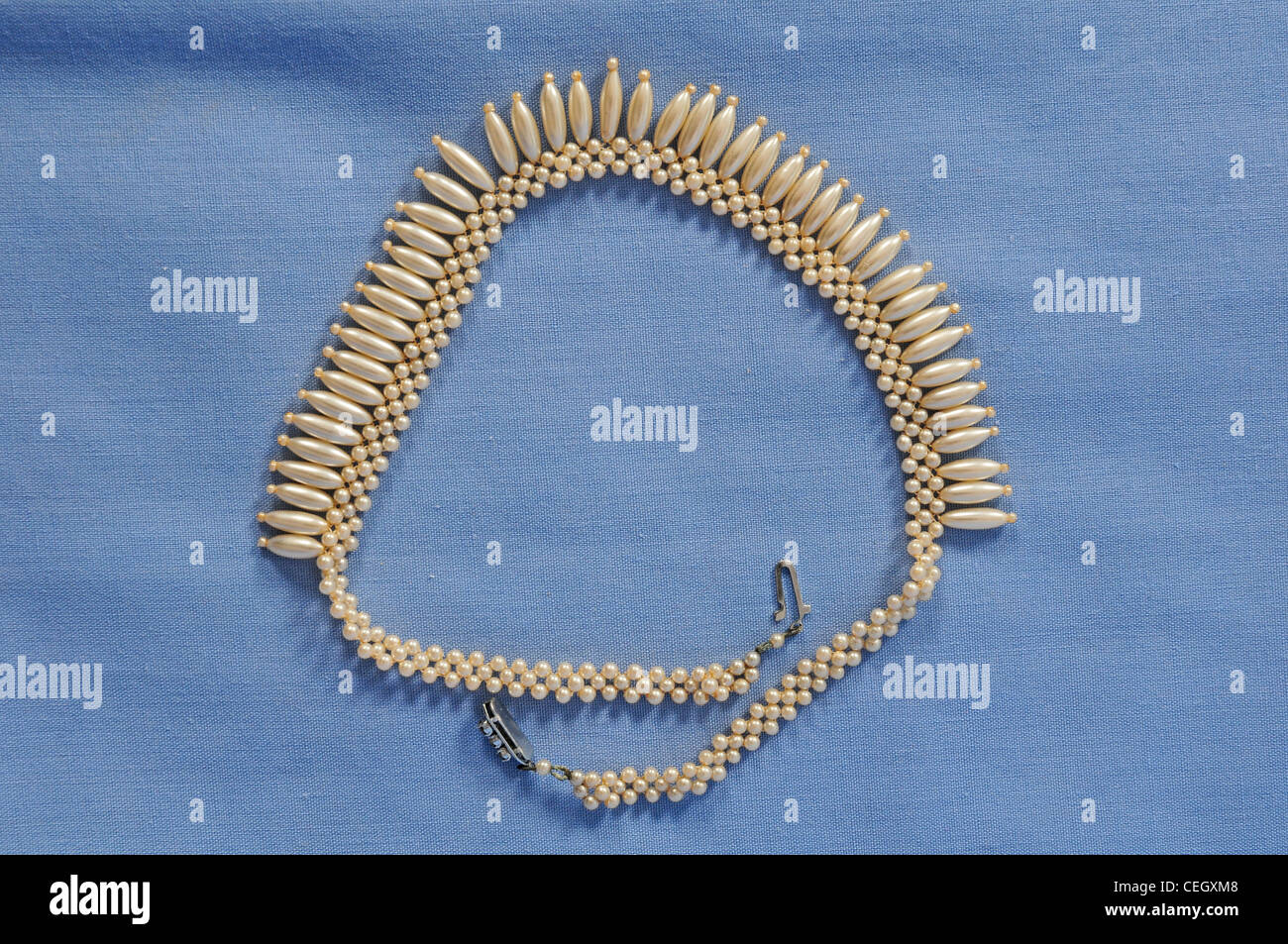 Mallorcan pearl necklace. 1960s Stock Photo