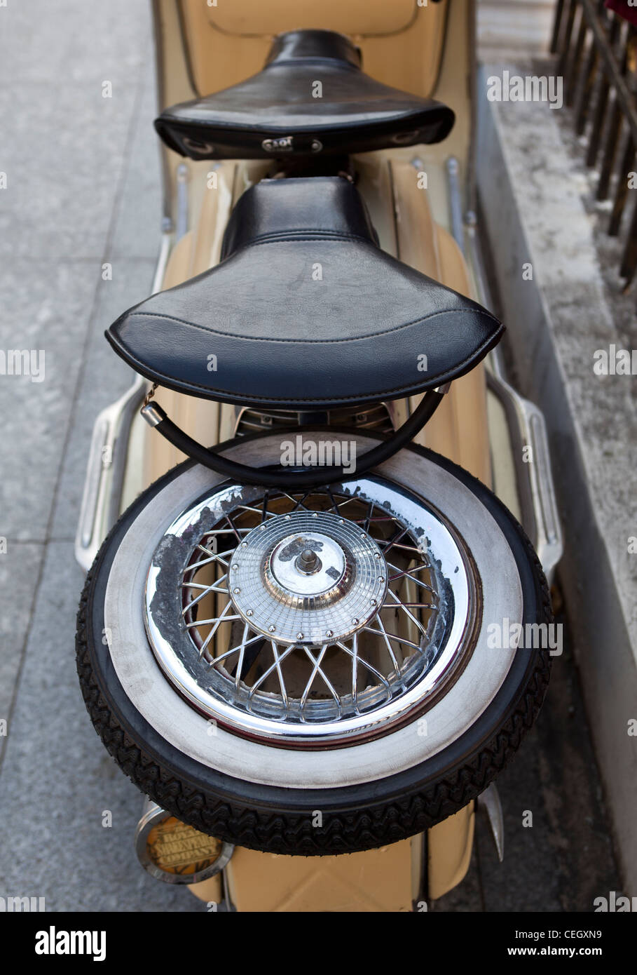 Scooter Seats and Spare Wheel Chiang Mai Thailand Stock Photo