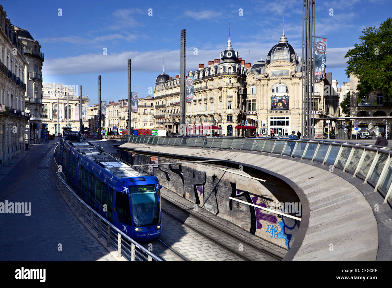 Place de la Comedie in Montpellier, France Stock Photo