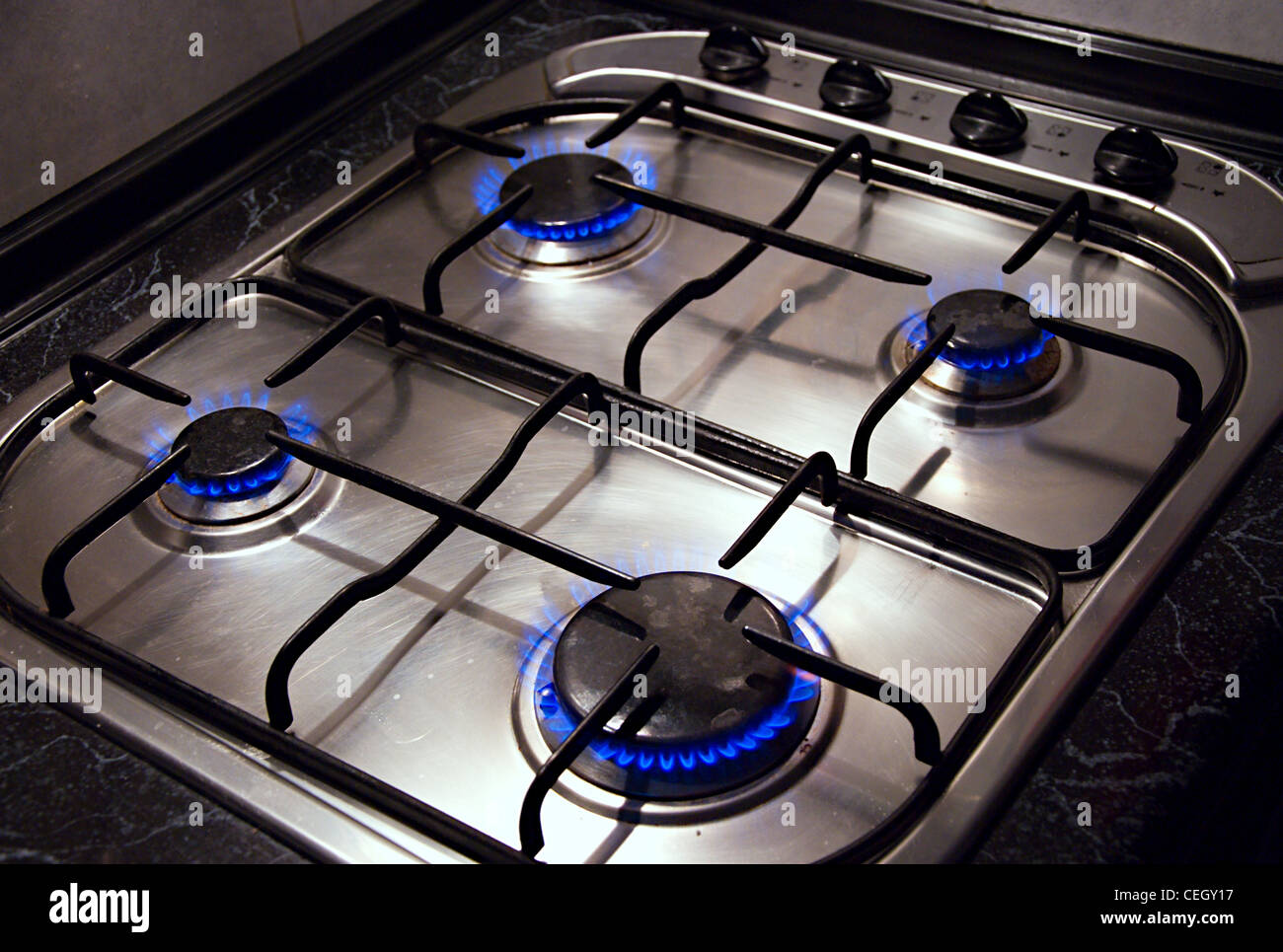 Detail image of kitchen stove. Stock Photo