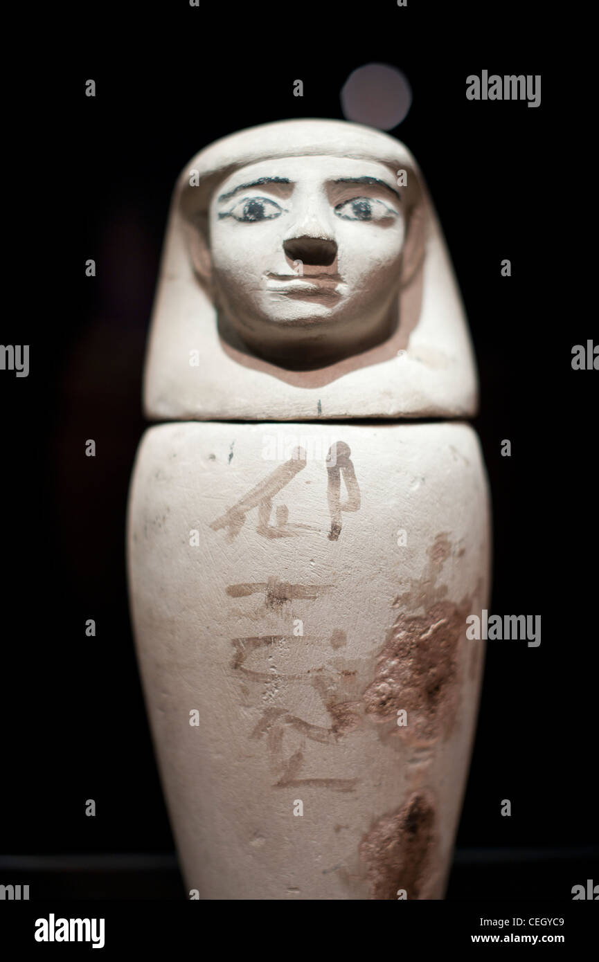 Egyptian, Canopic jar, mummy, funeral urn Stock Photo