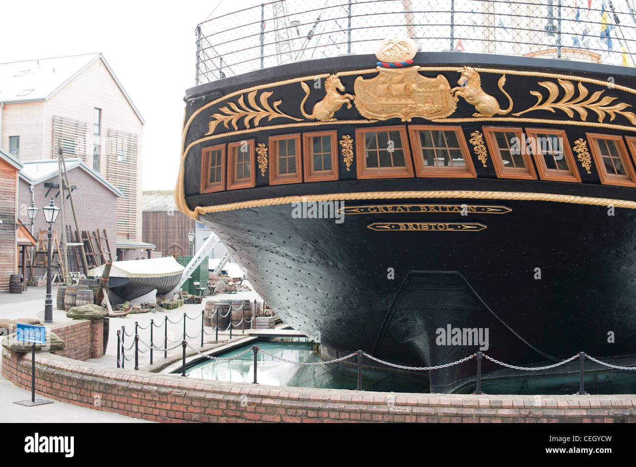 SS Great Britain was an advanced passenger steamship designed by Isambard Kingdom Brunel Stock Photo