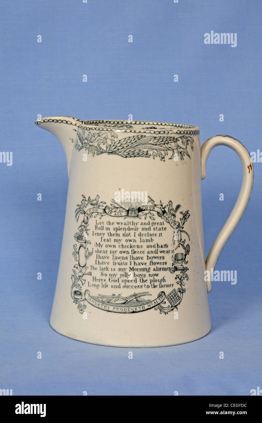 Antique Farmer's toast jug. God speed the plough Stock Photo Alamy