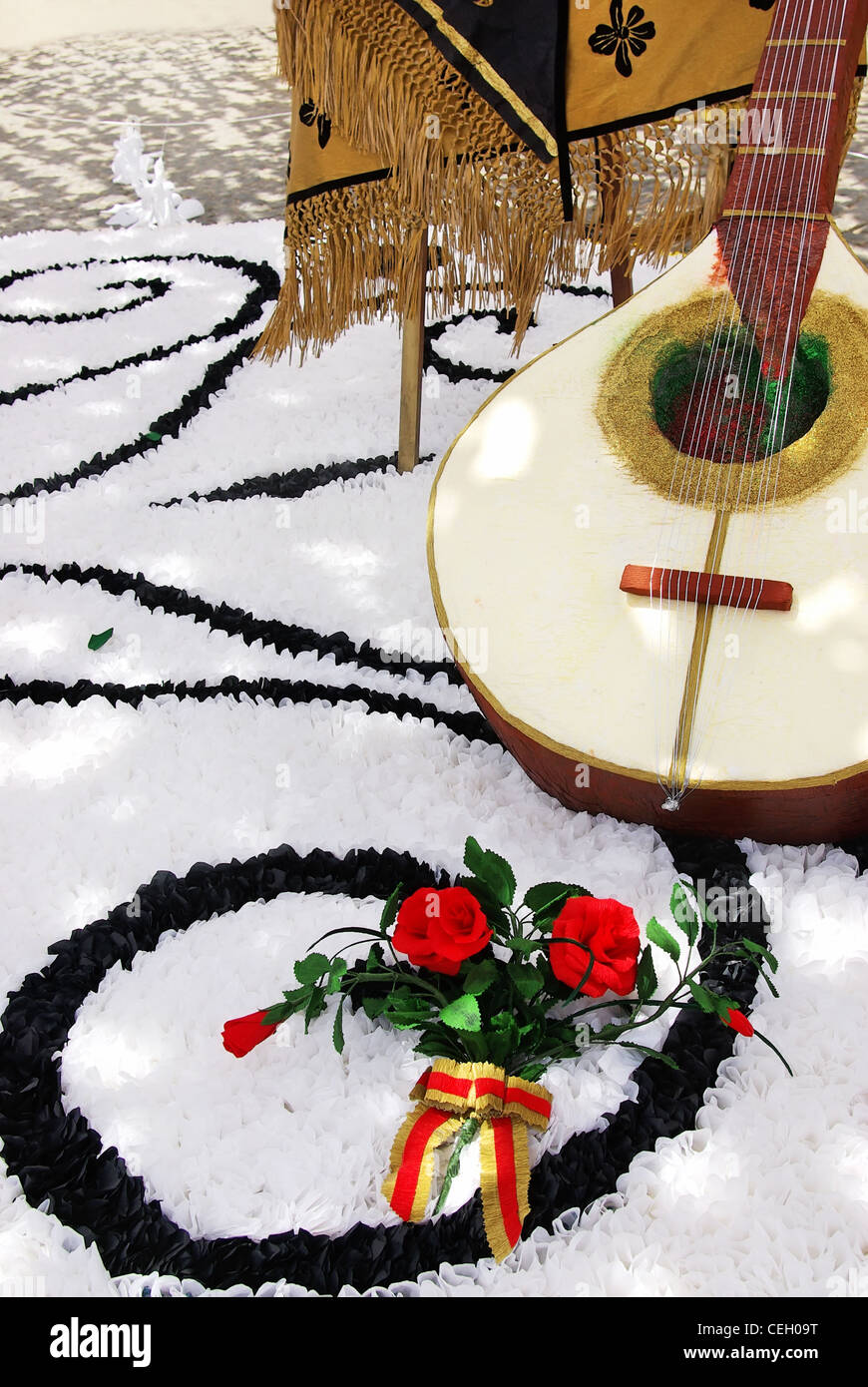 Decoration of tradicional portuguese guitar Stock Photo