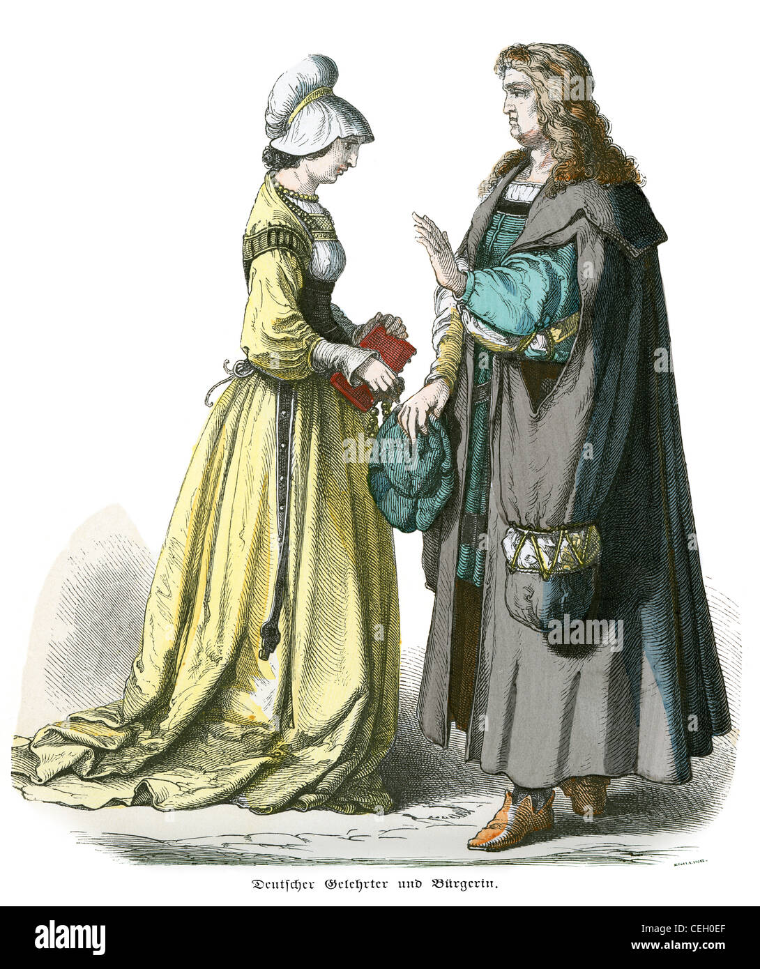 A couple in the fashion of 16th century Germany Stock Photo