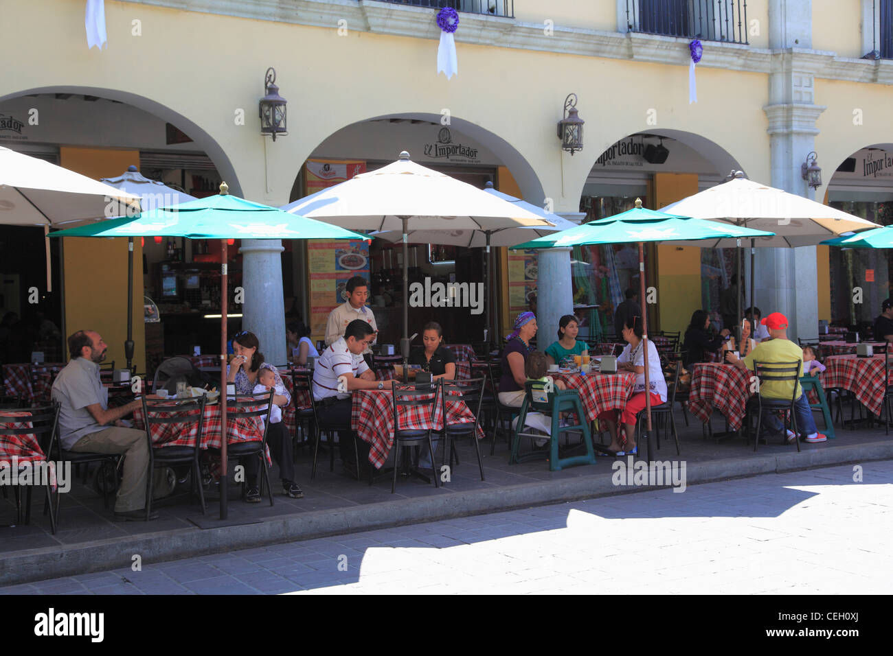 Outdoor, Cafe, Oaxaca City, Oaxaca, Mexico, Latin America Stock Photo