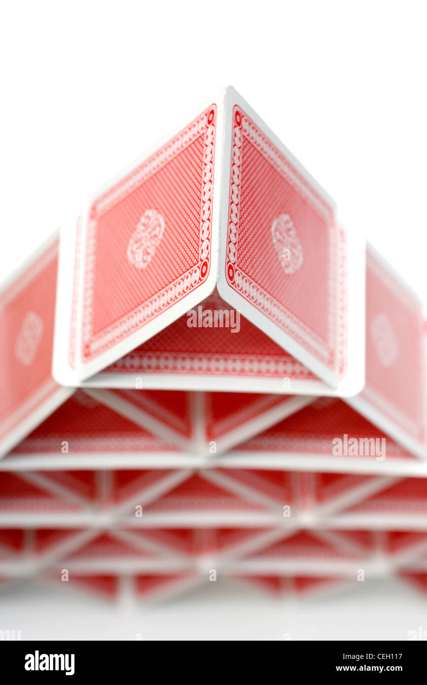 A house of playing cards Stock Photo