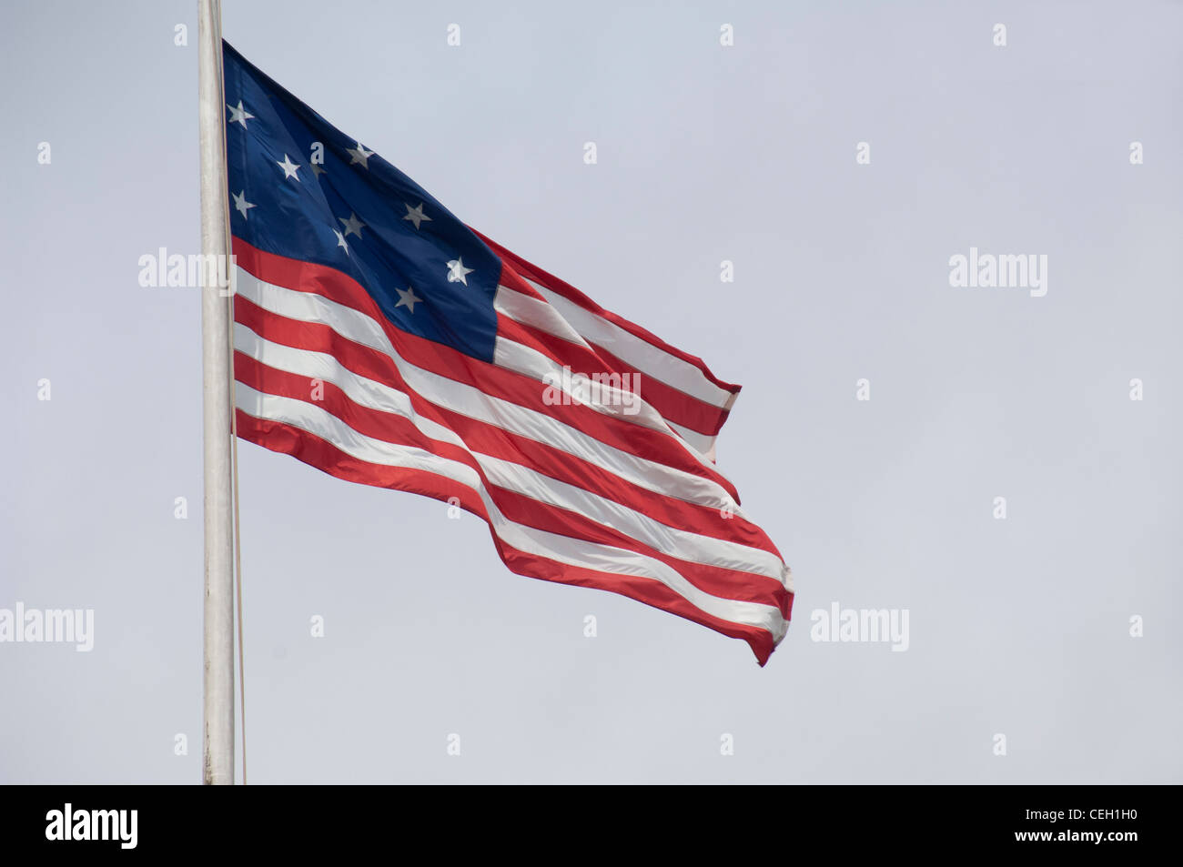 Maryland, Baltimore. Fort McHenry, National Monument & Historic Shrine. 'The Star-Spangled Banner' flag. Stock Photo