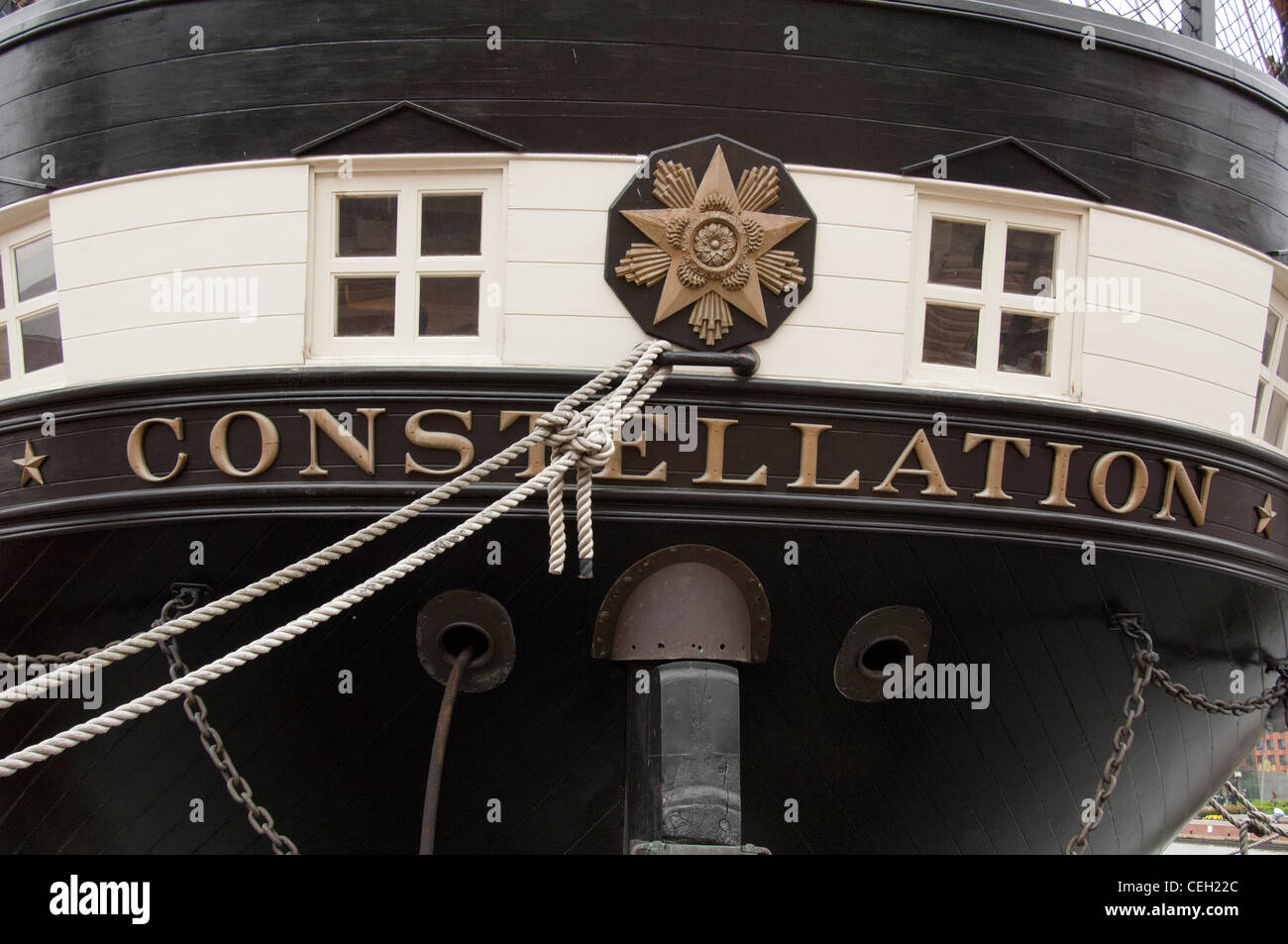 Maryland, Baltimore. USS Constellation, the only Civil War vessel still afloat. Stock Photo