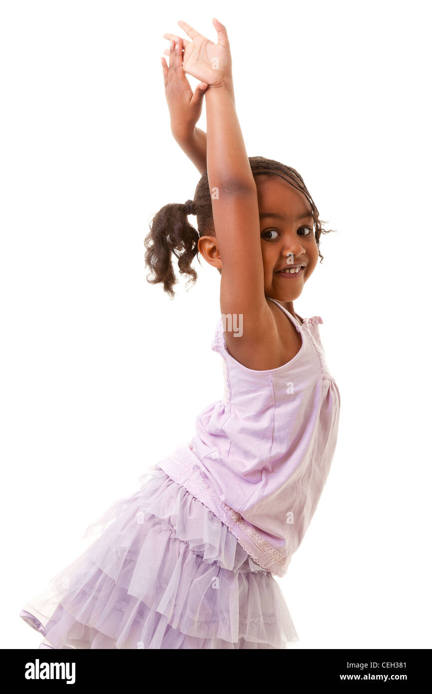cute little african american girl smiling Stock Photo - Alamy