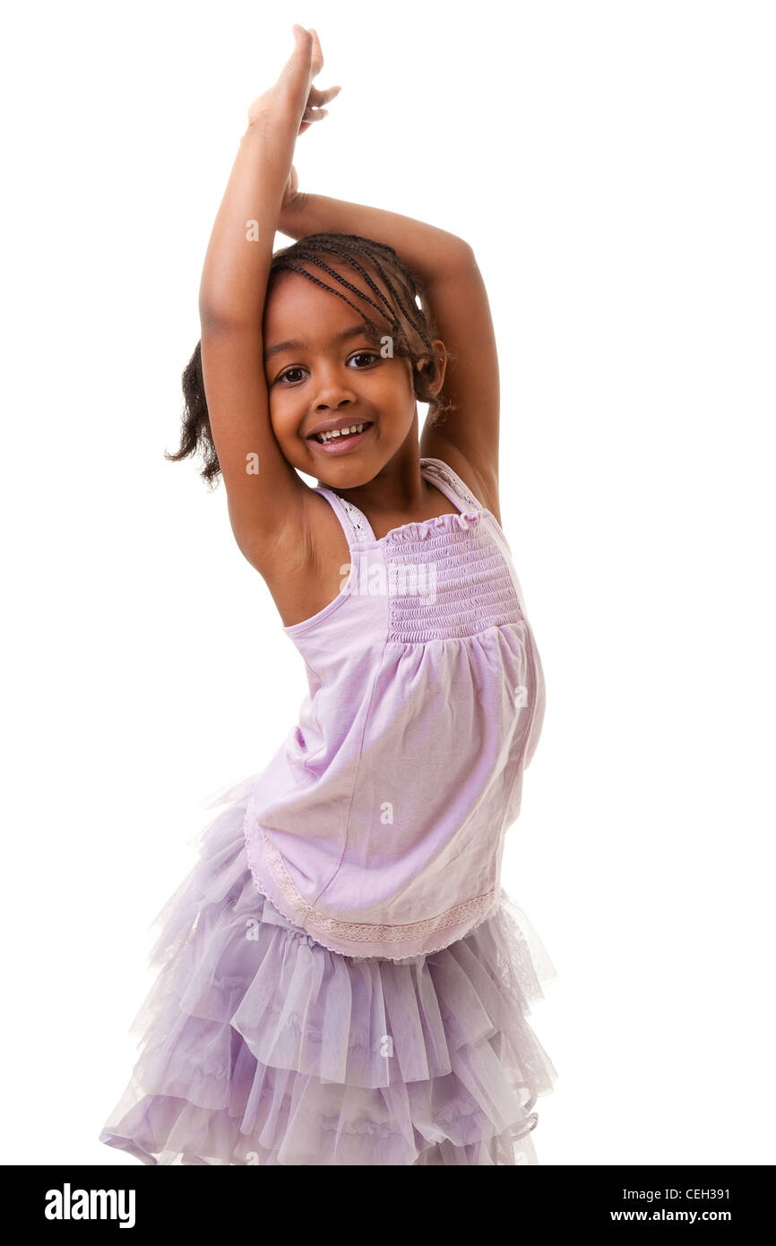 cute little african american girl smiling Stock Photo - Alamy