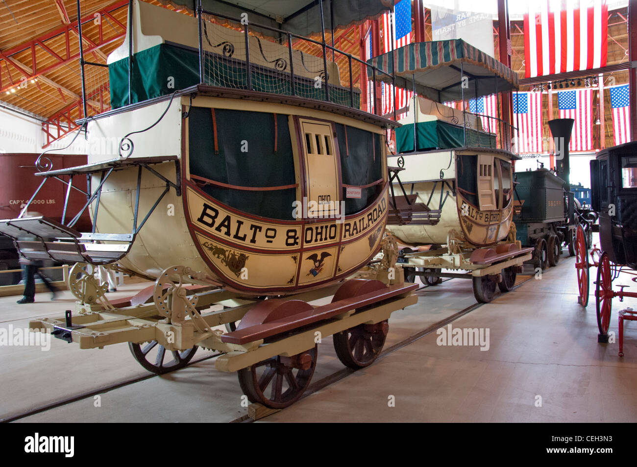 Maryland, Baltimore. B&O Railroad Museum. Historic Museum Display Stock ...