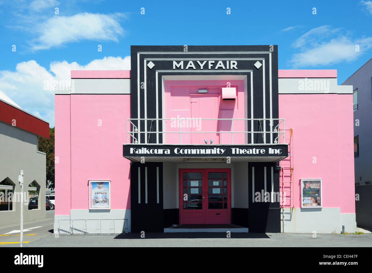 An art deco cinema in Kaikoura New Zealand Stock Photo