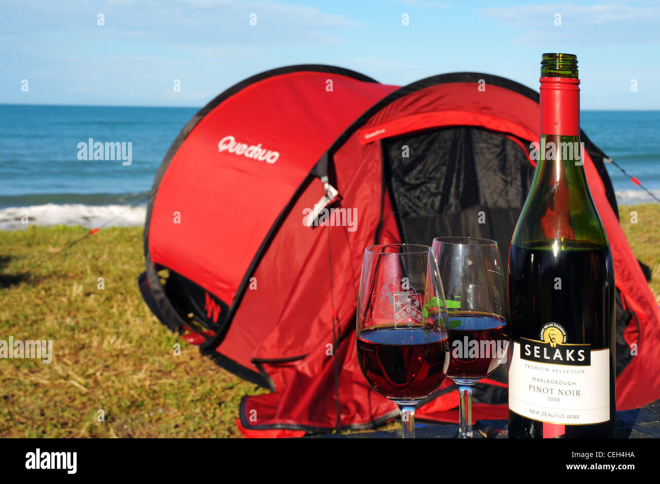 Marfells beach campsite , New Zealand Stock Photo