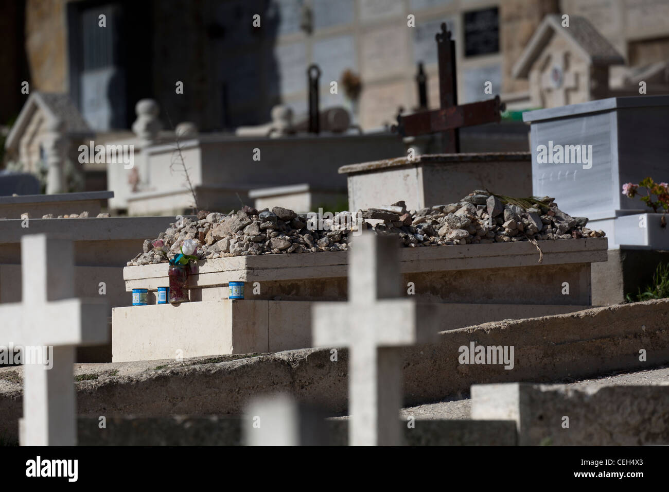 The grave of Oskar Schindler in Jerusalem Stock Photo