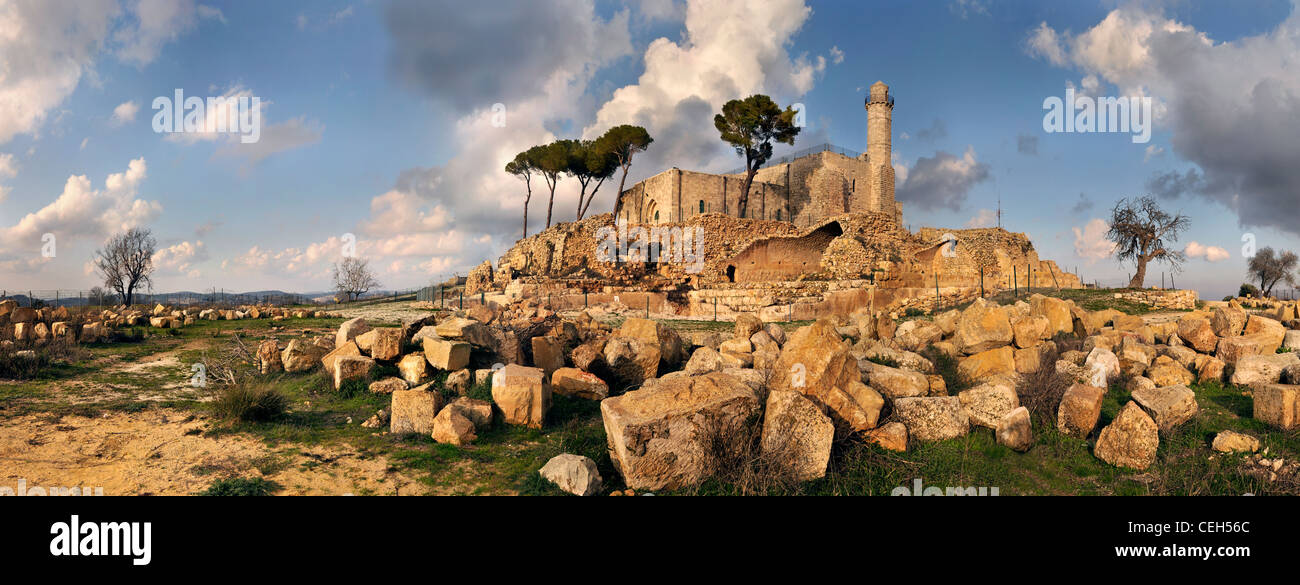 Nabi Samuel - Tomb of the Prophet Samuel, near Jerusalem in Judea Desert, Israel Stock Photo