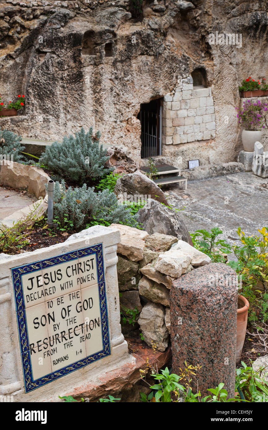 The Garden Tomb in Jerusalem, where some Christian traditions place the burial of Christ Stock Photo