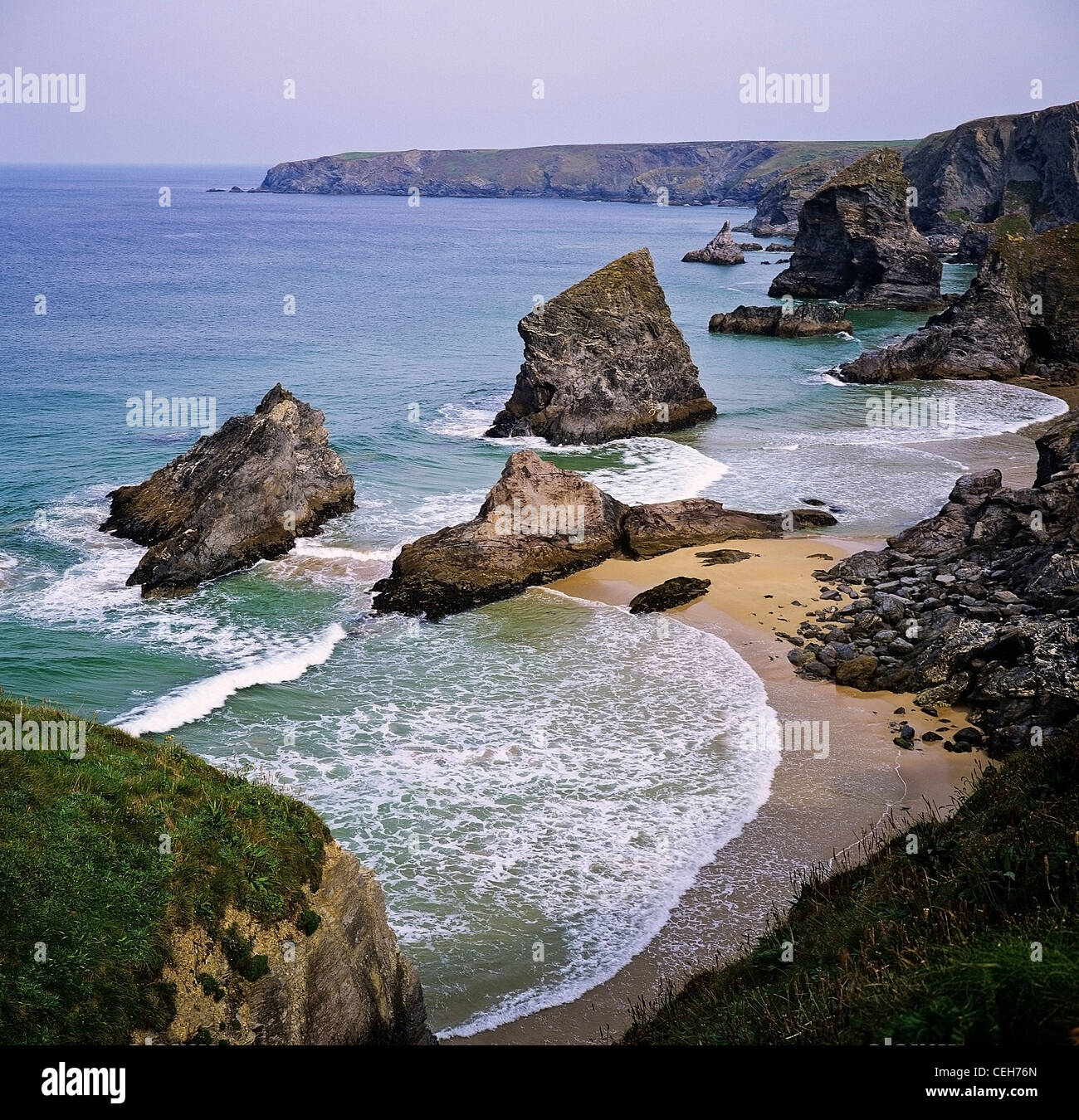 Bedruthan Steps, St Eval, Cornwall, England, UK Stock Photo Alamy