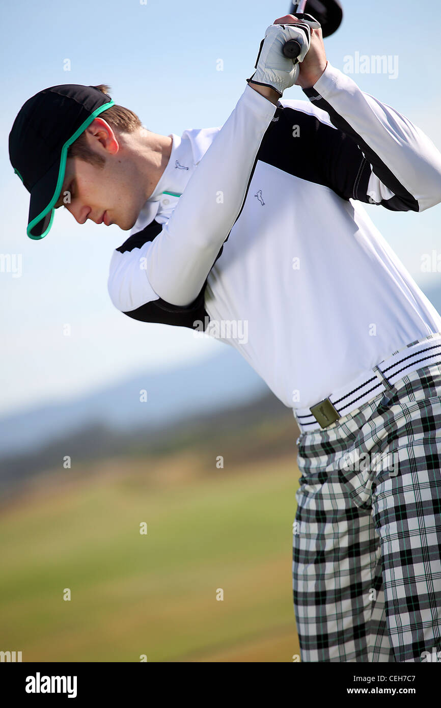 man Playing golf Stock Photo