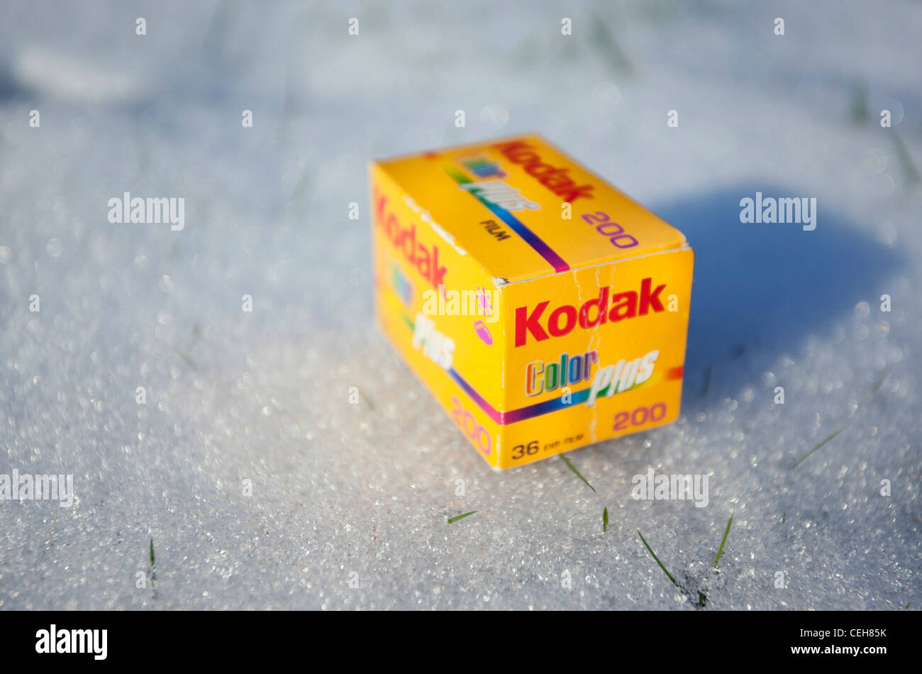 Kodak film box on snow Stock Photo