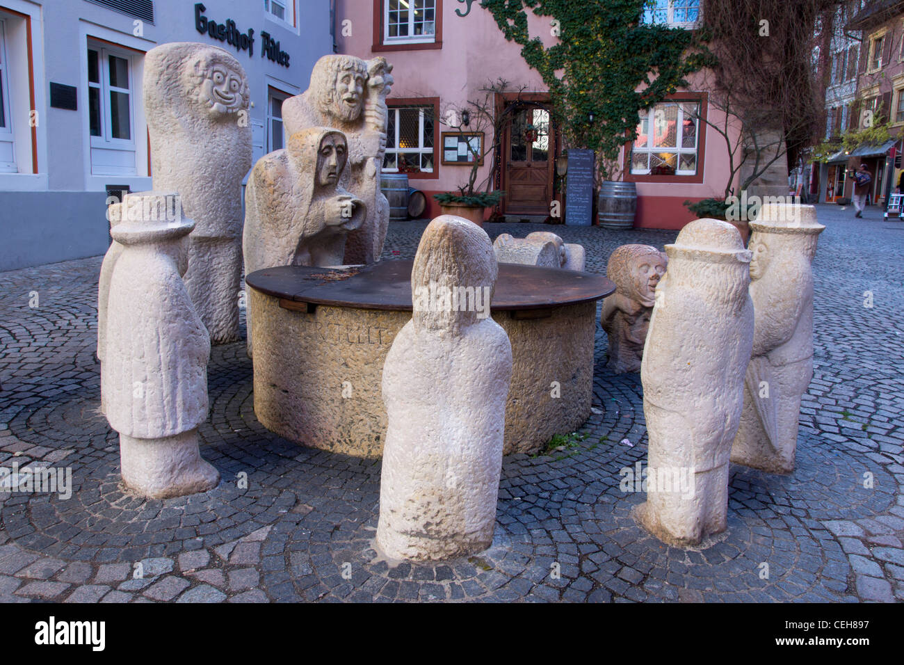 Narrenbrunnen, Bad Säckingen, district Waldshut, Black Forest,  Baden-Württemberg, Germany, Europe Stock Photo