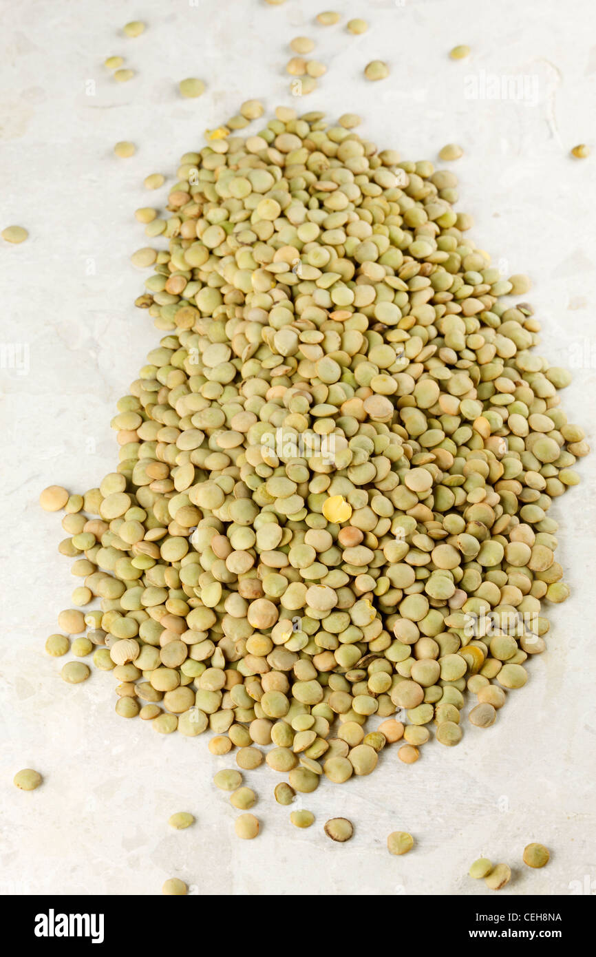 Green lentils Stock Photo