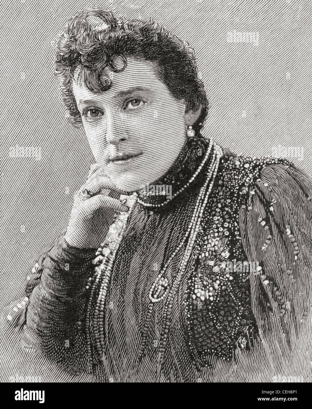 Alma Stuart Stanley, 1853 - 1931. English actress and singer. From The Strand Magazine published 1897. Stock Photo