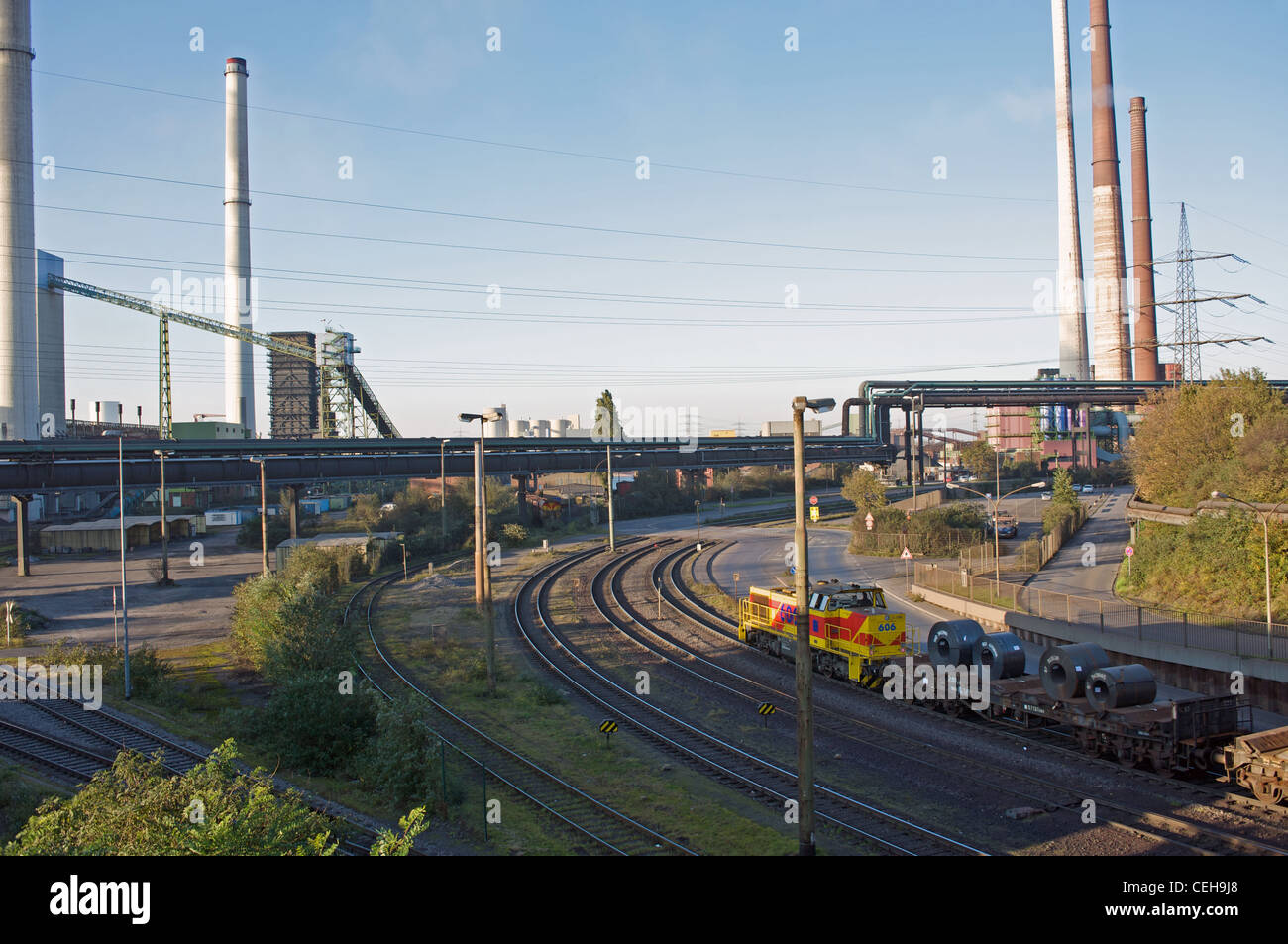 ThyssenKrupp steel works Duisburg Germany Stock Photo