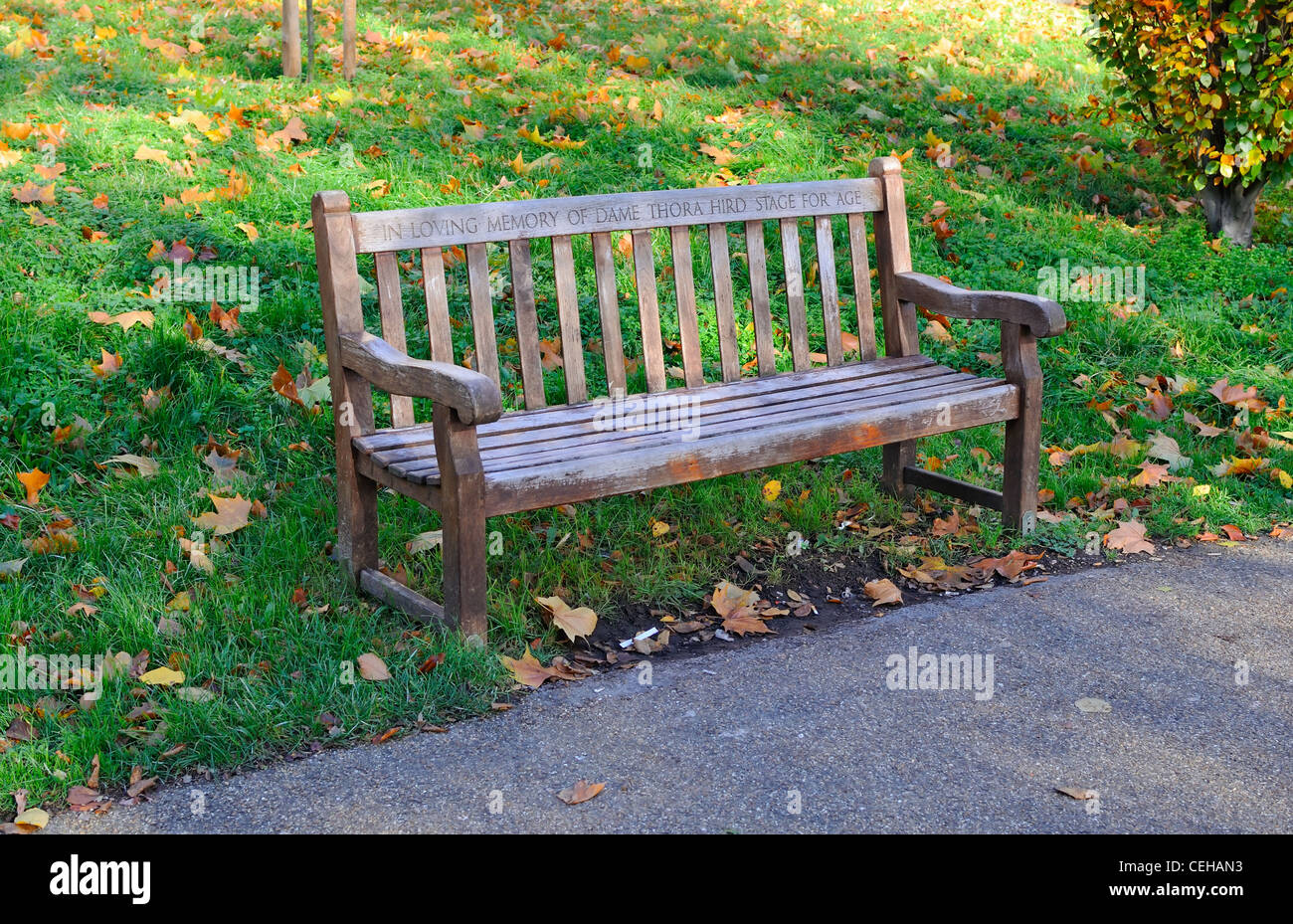 London Carved Inscriptions On The Benches In The London Park