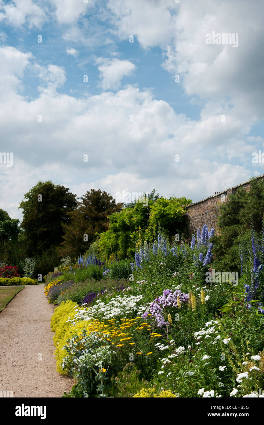 Classical herbaceous border at Waterperry gardens, Oxfordshire, England Stock Photo